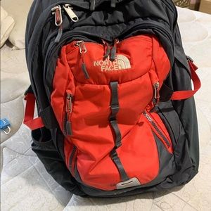 North Face Backpack - Red / Gray